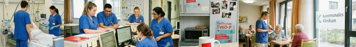 Pflegekräfte an kommunalen Krankenhäusern und Heimen